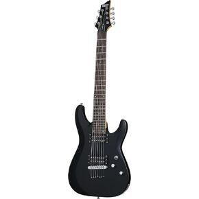 Schecter Guitar Research 437 C-7 Deluxe Seven-String Electric Guitar, Satin Black