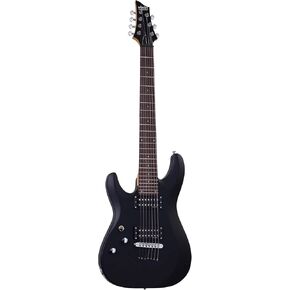 Schecter Guitar Research 437 C-7 Deluxe Seven-String Electric Guitar, Satin Black
