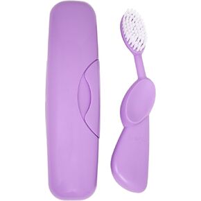 RADIUS Toothbrush Original Big Brush, BPA Free ADA Accepted - Left Hand - Lavender Brush with Lavender Case