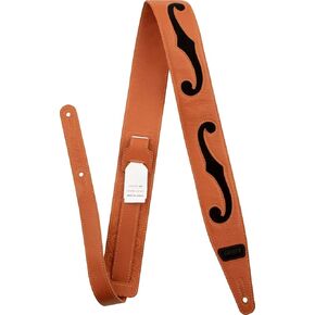 Gretsch F-Holes Leather Strap - Orange and Black