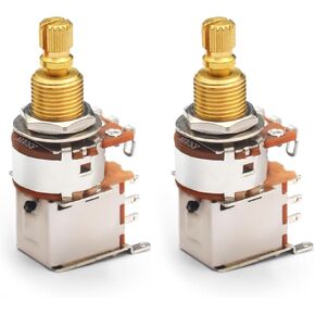 SAPHUE 2pcs Push Pull Potentiometer B500K Metric Guitar Pots Linear Taper 6mm Split Shaft for Electric Guitar or Bass(B500K)