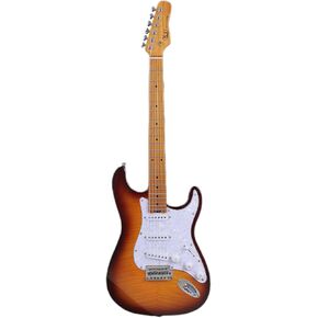 KGD Mahogany H-H Pickup Solid Body Electric Guitars with Carbonized Maple Neck,Featuring Dynamic Coil Split Guitarra Electrica,ST Style,22 Frets 6 String Guitar
