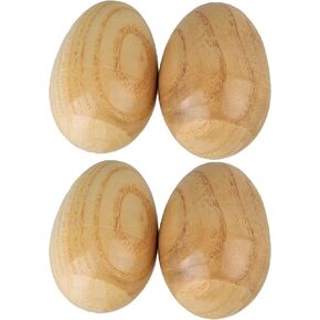 Bstinay 4 Pieces Sturdy Natural Wood Egg Shaker Hand Percussion Instrument Used to Make DIY Parts
