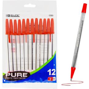 BAZIC Pure Blue Stick Pen (12/Pack)