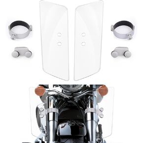 Motorcycle Fork Deflectors, Front Fork Wind Deflector Shield for Honda Shadow VT1100 VT750 VTX1300, for Kawasaki Vulcan Classic VN1500, for Yamaha V-Star XV950 XVS1100 XVS1300 (Smoke)
