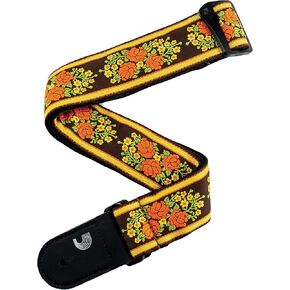 D'Addario Accessories Guitar Strap - Guitar Accessories - Electric Guitar Strap, Acoustic Guitar Strap, Acoustic Electric Guitar Strap & Bass Guitar Strap - Woven, Peace Love - Pink and White