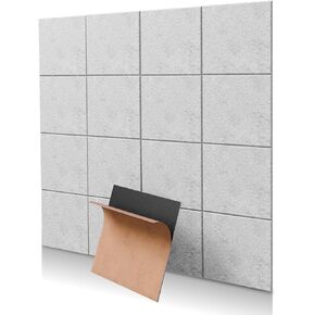 18 Pack Grey Square Self-Adhesive Acoustic Panels-12"X12"X 0.4" Soundproof Wall Panels, High-Density Sound Absorbing for Studios, Offices, and Home Theaters
