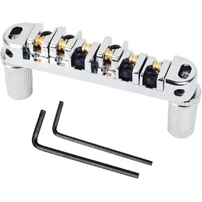 Banworks Electric Locking Roller Bridge Tune-O-Matic Roller Saddle Bridge 51.5mm (2-1/32") String Spacing for EPI Epiphone/Gibson LP Les Paul/SG/ES Style Guitars JT/GDQQ-02 Golden