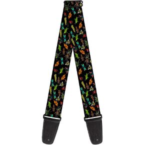 Buckle-Down Guitar Strap Insects Scattered Black 2 Inches Wide