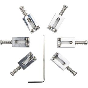 Swhmc Pack of 6 Tremolo Guitar Bridge Saddles for Fender Strat Stratocaster Tele Telecaster Electric Guitar Replacement Accessories Chrome