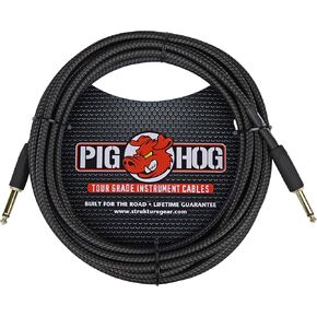 Pig Hog PC-H20BK 1/4" Black Woven Guitar Instrument Cable, 20 Feet in Kuwait