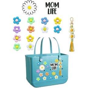 Charms for Beach Bag, Accessories Compatible with Bogg Bags, Flower Charms for Simply Southern Beach Tote Bags
