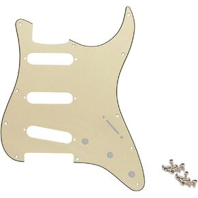 11 Hole Strat Pickguard for 3 Single Coil Pickups Scratch Plate for Fender USA/Mexican Made American Standard Stratocaster Aged White