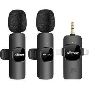 3-in-1 Wireless Lavalier Microphone for iPhone, Android, Camera - Digital Silicon Mark, Adaptive Noise Reduction, 2.4G Ultra-Low Delay, 20m Range, mini microphone for Vlog TikTok YouTube podcast Live