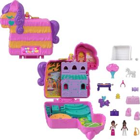 Polly Pocket Pollyville Sweet Store Dolls and Playset, Mini Toys with 2 Micro Dolls and 3 Accessories, HNB03