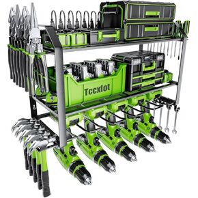 Power Tool Organizer Wall Mount, Drill Holder Wall Mount, 3 Layer 5 Slots Drill Modular Heavy Duty Tool Storage Shelf, Garage Tool Organizers and Storage Rack, Easy Install Tool Utility Storage Rack