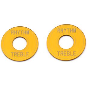 Chrome 2Pcs Guitar Switch Ring Aluminum Toggle Switch Plate Rhythm Treble Washer Ring for Electric Guitar
