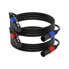 XLR Cable 25ft 4 Packs - Premium Balanced Microphone Cable with 3-Pin XLR Male to Female Mic Speaker Cable, 4 Colors (Red, Yellow, Green, Blue), Pure Copper and 24K Gold-Plated Conductors