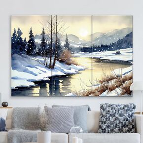 JBER Wall Art Painting,6 Pack Self-Adhesive Large Wall Decor Modern Gallery Wall Art Pictures for Bedroom Wall Decor Kitchen Home Decorations Living Room Office(Light of Alps)