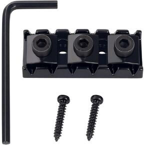 Banworks Electric Guitar Locking String Nut 42mm (1-21/32") Electric Guitar Metal Locking Nuts for Double Tremolo Vibrato Bridge System Electric Guitars JT/SDXZ-01 Black