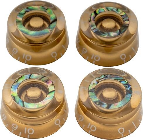 Musiclily Pro B-Stock Metric Size Guitar Speed Knobs Abalone Circle Top Volume Tone Control Knobs for Epiphone Les Paul SG Style, Gold (Set of 4) in Saudi Arabia