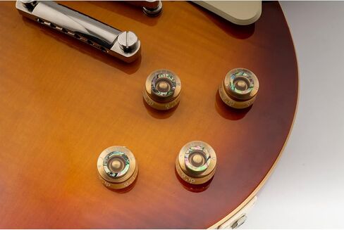 Musiclily Pro B-Stock Metric Size Guitar Speed Knobs Abalone Circle Top Volume Tone Control Knobs for Epiphone Les Paul SG Style, Gold (Set of 4) in Saudi Arabia