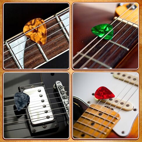 110 قطعة من أعواد الجيتار 0.46 مم من أعواد الجيتار السيليلويد تتضمن سماكة رفيعة ومتوسطة ثقيلة ومجموعة متنوعة من الريشات الملونة للقيثارات الصوتية الكهربائية القيثارة in Kuwait