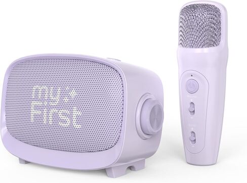 آلة كاريوكي محمولة للأطفال والكبار (myFirst Voice 2) مع تأثيرات تغيير الصوت ومكبر صوت لاسلكي لعيد الميلاد للأطفال ألعاب هدايا للبنات 4، 5، 6، 7، 8، 9، 10 سنوات (أرجواني) in Saudi Arabia