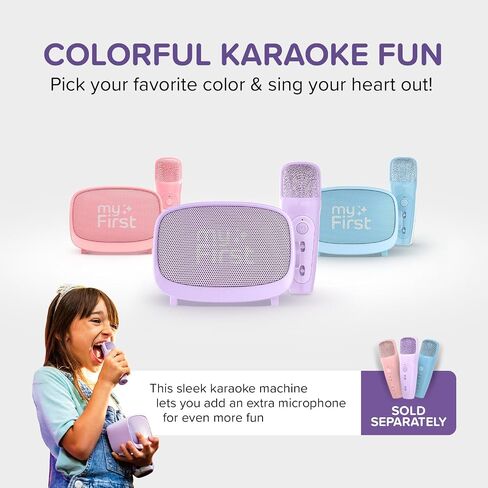 آلة كاريوكي محمولة للأطفال والكبار (myFirst Voice 2) مع تأثيرات تغيير الصوت ومكبر صوت لاسلكي لعيد الميلاد للأطفال ألعاب هدايا للبنات 4، 5، 6، 7، 8، 9، 10 سنوات (أرجواني) in Saudi Arabia