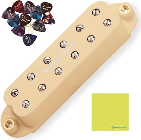 سيمور دنكان 11205-16-C JB Jr.™ Strat High Output Single Coil Size Humbucker Cream Pickup Bundle مع 12x Fender Guitar Picks، وقماش تلميع الصوت السائل in Saudi Arabia