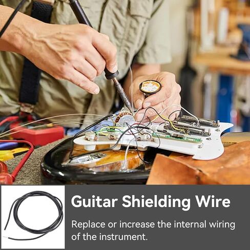 Guitar Shielded Wire, Shielded 1 Conductor Inner Circuit Hookup Connecting Wire Pickup Cable for Electric Guitar Bass (1 Meter) in Saudi Arabia