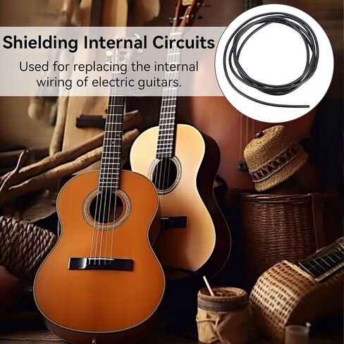 Guitar Shielded Wire, Shielded 1 Conductor Inner Circuit Hookup Connecting Wire Pickup Cable for Electric Guitar Bass (1 Meter) in Saudi Arabia
