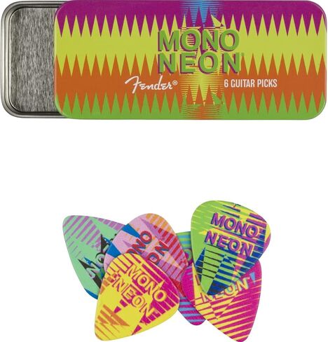 Fender MonoNeon Pick Tin, 351 Shape, Medium, 6-Pack in Saudi Arabia