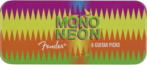 Fender MonoNeon Pick Tin, 351 Shape, Medium, 6-Pack in Saudi Arabia