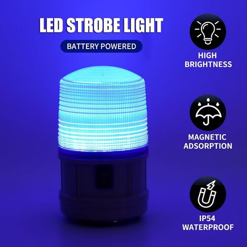 ضوء ستروب LED، أضواء مسرح دوارة 360 درجة، تأثير مرحلة DJ وامض لاسلكي LED ضوء تحذير مصباح تحذير مغناطيسي للطوارئ للحفلات المنزلية أو حافلة سيارة الشرطة (أحمر) in Saudi Arabia