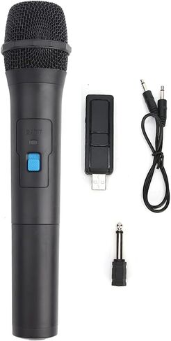 Universal Handheld Wireless Microphone,Black ABS Plastic Professional VHF Wireless Microphone USB Reception Mic in Saudi Arabia