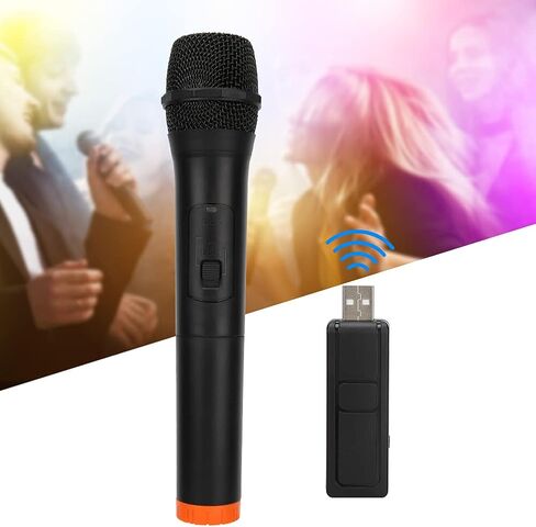 Universal Handheld Wireless Microphone,Black ABS Plastic Professional VHF Wireless Microphone USB Reception Mic in Saudi Arabia