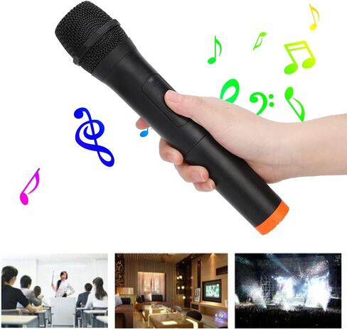 Universal Handheld Wireless Microphone,Black ABS Plastic Professional VHF Wireless Microphone USB Reception Mic in Saudi Arabia