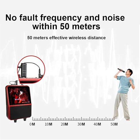 Universal Handheld Wireless Microphone,Black ABS Plastic Professional VHF Wireless Microphone USB Reception Mic in Saudi Arabia