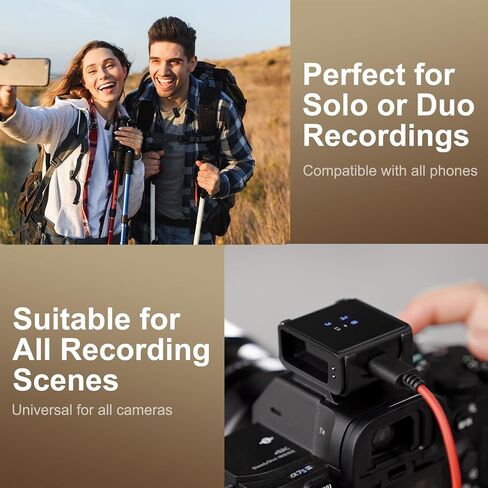 Wireless Lavalier Microphone for iPhone/Camera/Android/Laptop with Noise Cancellation, 25H Battery Life, 131ft Range, Clip on Wireless Lapel Mic for Video Recording, Vlogging, Interview in Saudi Arabia