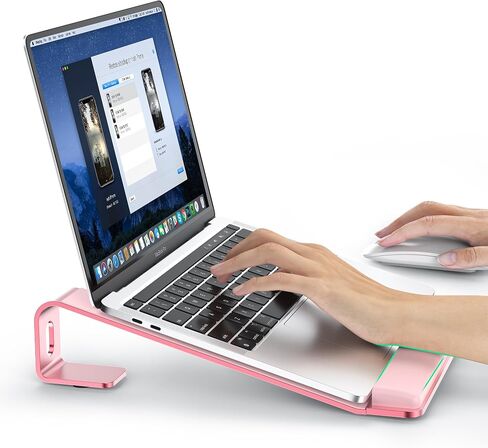 Laptop Stand for Desk with Wrist Protection, Heat Dissipation Laptop Riser[Lifting & Haning], Aluminum Alloy Portable Laptop Notebook Stand for MacBook Air Pro, Dell XPS, HP(10-17.3'')- Black in Saudi Arabia