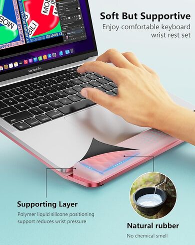Laptop Stand for Desk with Wrist Protection, Heat Dissipation Laptop Riser[Lifting & Haning], Aluminum Alloy Portable Laptop Notebook Stand for MacBook Air Pro, Dell XPS, HP(10-17.3'')- Black in Saudi Arabia