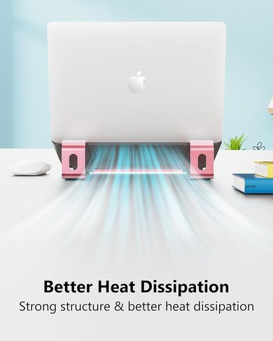 Laptop Stand for Desk with Wrist Protection, Heat Dissipation Laptop Riser[Lifting & Haning], Aluminum Alloy Portable Laptop Notebook Stand for MacBook Air Pro, Dell XPS, HP(10-17.3'')- Black in Saudi Arabia