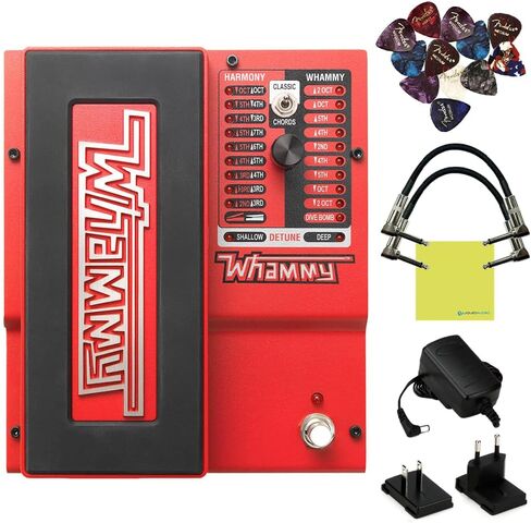 مجموعة دواسات تأثيرات انحناء درجة الصوت WHAMMY من Digitech مع 2x هيكل S6P48 كابلات تصحيح زاوية قائمة منسوجة، 12x قطع جيتار وقماش تلميع الصوت السائل in Saudi Arabia