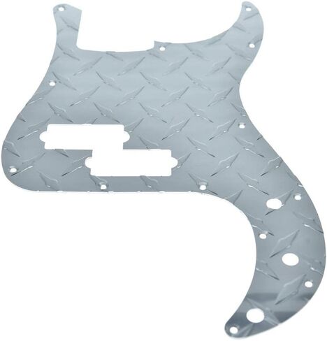 Dopro 13 Hole Modern-Style Metal Diamond Plate Precision Bass Pickguard Aluminium Anodized P Bass Pick Guard for American FD Precision Bass Silver in Saudi Arabia