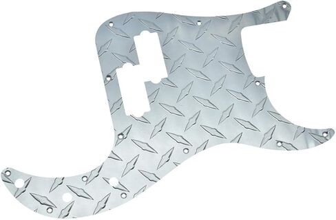 Dopro 13 Hole Modern-Style Metal Diamond Plate Precision Bass Pickguard Aluminium Anodized P Bass Pick Guard for American FD Precision Bass Silver in Saudi Arabia