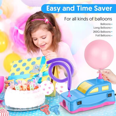 Electric Balloon Pump, Portable Air Pump for Pool Floats, Basketball, 260q Foil Balloons, Quick-Fill Inflator 110V AC for Birthday Gender Reveal Baby Shower Balloons Party Decorations Wedding in Saudi Arabia