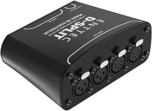 Enttec 70578 D-Split DMX 4 منافذ مقسم/معزل معزول (3/5-Pin) حزمة مع محول DMX 5 Pin(M) إلى 3 Pin(F) XLR وقماش تلميع الصوت السائل in Saudi Arabia