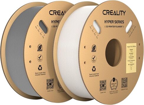خيوط Creality Hyper PLA 1.75 مم بيضاء 2 كجم، 30-600 مم/ثانية خيوط طابعة PLA ثلاثية الأبعاد عالية السرعة، عبوتان بكرة 1 كجم (2.2 رطل) PLA، دقة الأبعاد +/-0.02 مم، تناسب معظم طابعات FDM ثلاثية الأبعاد in Kuwait