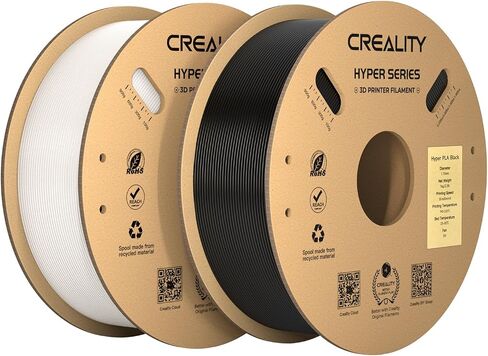 خيوط Creality Hyper PLA 1.75 مم بيضاء 2 كجم، 30-600 مم/ثانية خيوط طابعة PLA ثلاثية الأبعاد عالية السرعة، عبوتان بكرة 1 كجم (2.2 رطل) PLA، دقة الأبعاد +/-0.02 مم، تناسب معظم طابعات FDM ثلاثية الأبعاد in Kuwait